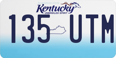 KY license plate 135UTM