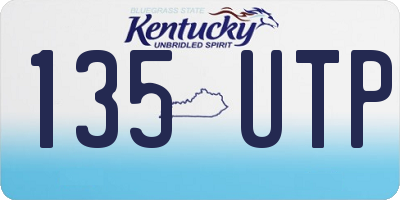 KY license plate 135UTP
