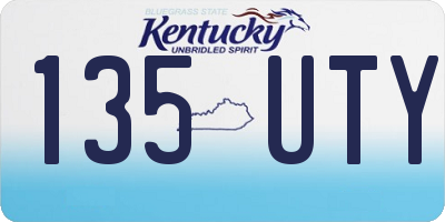 KY license plate 135UTY
