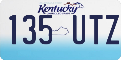 KY license plate 135UTZ