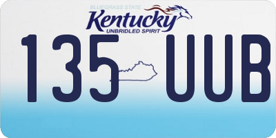 KY license plate 135UUB