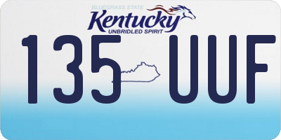 KY license plate 135UUF