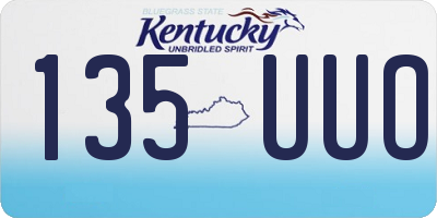 KY license plate 135UUO