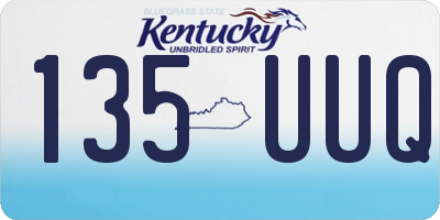 KY license plate 135UUQ
