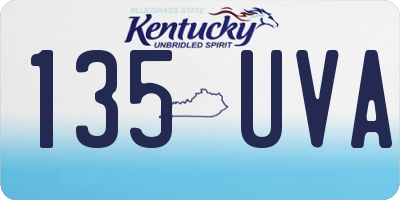 KY license plate 135UVA