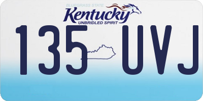KY license plate 135UVJ