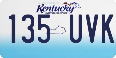 KY license plate 135UVK