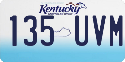 KY license plate 135UVM