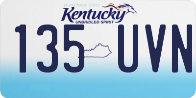 KY license plate 135UVN