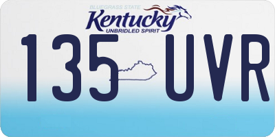 KY license plate 135UVR