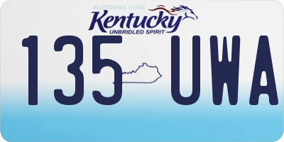 KY license plate 135UWA