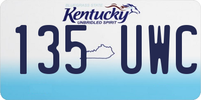 KY license plate 135UWC