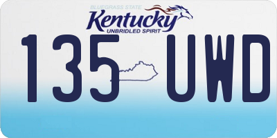 KY license plate 135UWD