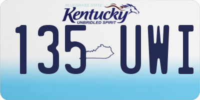 KY license plate 135UWI