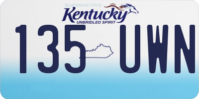 KY license plate 135UWN