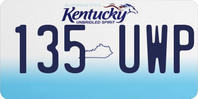KY license plate 135UWP