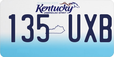 KY license plate 135UXB