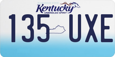 KY license plate 135UXE