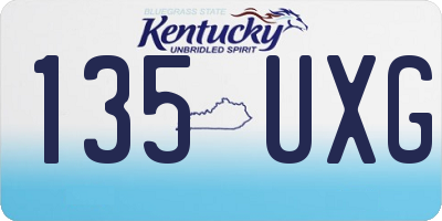KY license plate 135UXG
