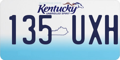 KY license plate 135UXH