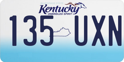 KY license plate 135UXN