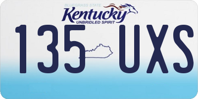 KY license plate 135UXS