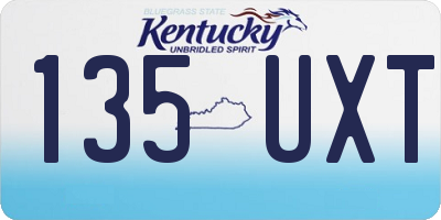 KY license plate 135UXT