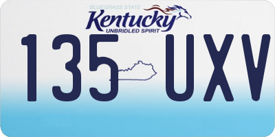 KY license plate 135UXV