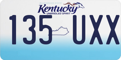 KY license plate 135UXX