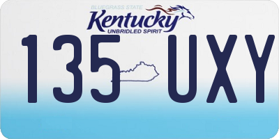 KY license plate 135UXY
