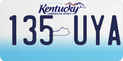 KY license plate 135UYA