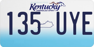 KY license plate 135UYE