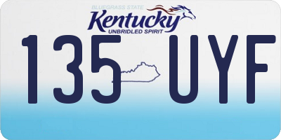 KY license plate 135UYF