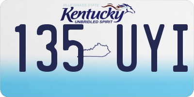 KY license plate 135UYI