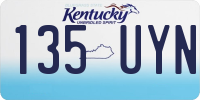KY license plate 135UYN