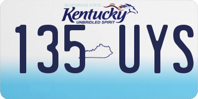 KY license plate 135UYS