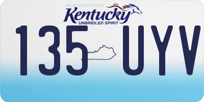 KY license plate 135UYV