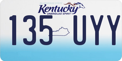 KY license plate 135UYY