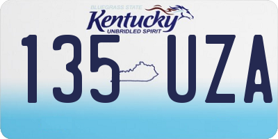 KY license plate 135UZA