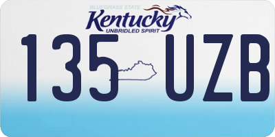 KY license plate 135UZB