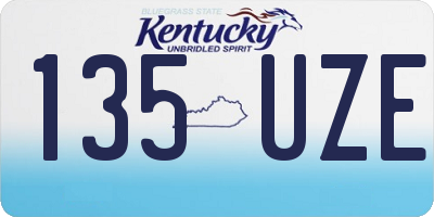 KY license plate 135UZE