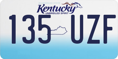 KY license plate 135UZF