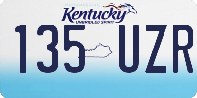 KY license plate 135UZR