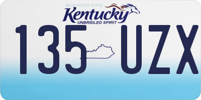 KY license plate 135UZX