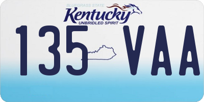 KY license plate 135VAA