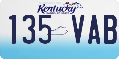 KY license plate 135VAB