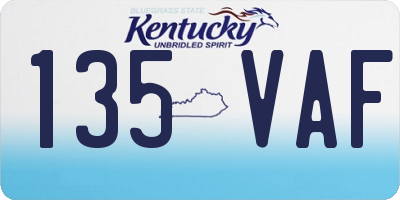 KY license plate 135VAF