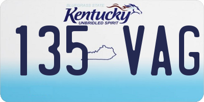 KY license plate 135VAG