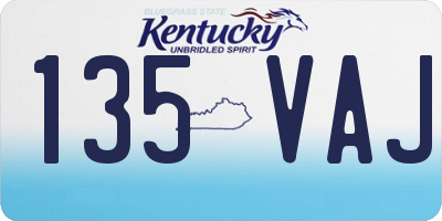 KY license plate 135VAJ