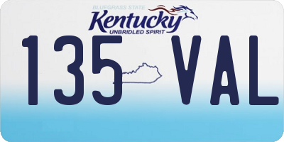 KY license plate 135VAL